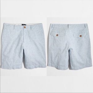 J.Crew baby blue white pinstripe linen shorts 31